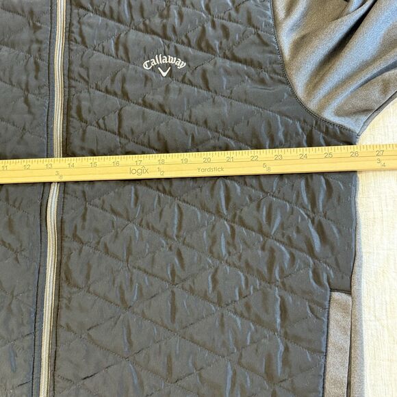 Callaway Quilted Golf Jacket Full Zip Mens XXL 2XL Gray/ Black - Polyester - Picture 11 of 14